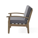 Causeuse et table de jardin en acacia rembourrées Peyton de Christopher Knight Home