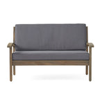 Causeuse et table de jardin en acacia rembourrées Peyton de Christopher Knight Home