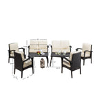 Set da salotto da esterno in vimini Waikiki da 8 pezzi con cuscini di Christopher Knight Home