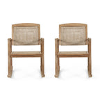 Sedia a dondolo da esterno Welby in legno di acacia e vimini di Christopher Knight Home