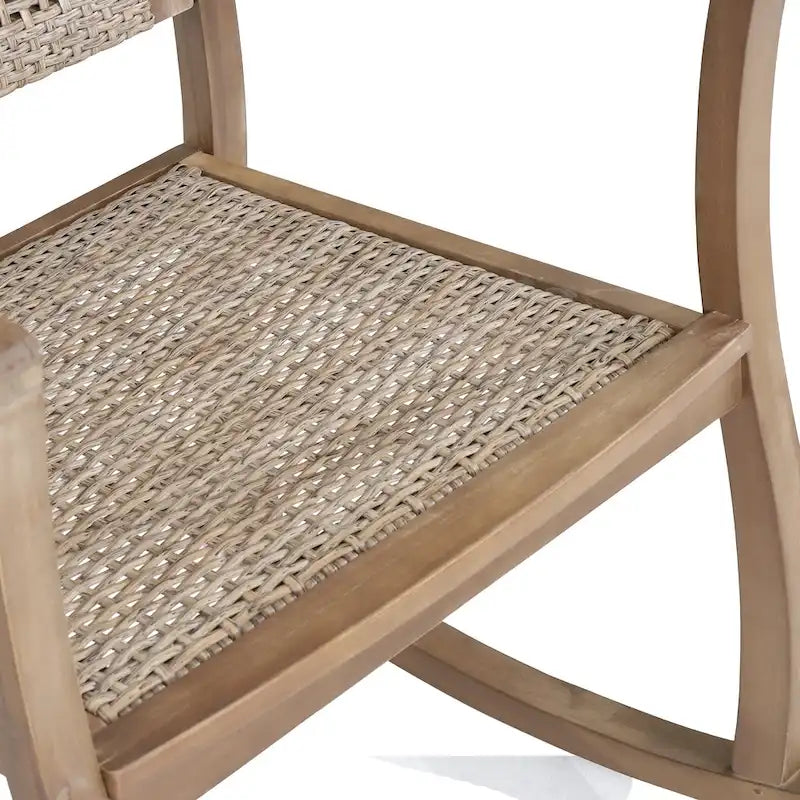 Sedia a dondolo da esterno Welby in legno di acacia e vimini di Christopher Knight Home