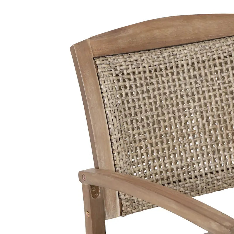 Sedia a dondolo da esterno Welby in legno di acacia e vimini di Christopher Knight Home