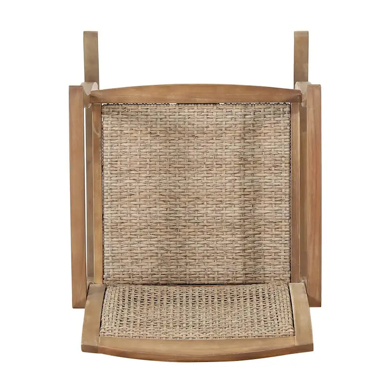 Sedia a dondolo da esterno Welby in legno di acacia e vimini di Christopher Knight Home