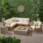 Illona Outdoor Acacia Sofa Set by Christopher Knight Home