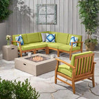 Ensemble de canapé d'extérieur en acacia Illona par Christopher Knight Home