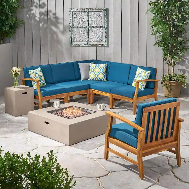 Ensemble de canapé d'extérieur en acacia Illona par Christopher Knight Home
