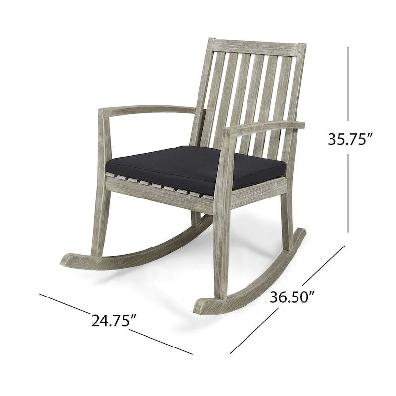 Chaise à bascule traditionnelle d'extérieur en bois d'acacia Montrose par Christopher Knight Home