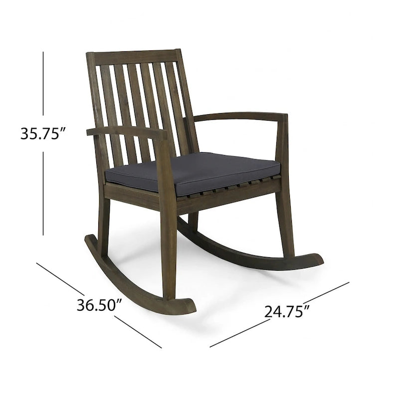 Chaise à bascule traditionnelle d'extérieur en bois d'acacia Montrose par Christopher Knight Home