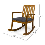 Chaise à bascule traditionnelle d'extérieur en bois d'acacia Montrose par Christopher Knight Home