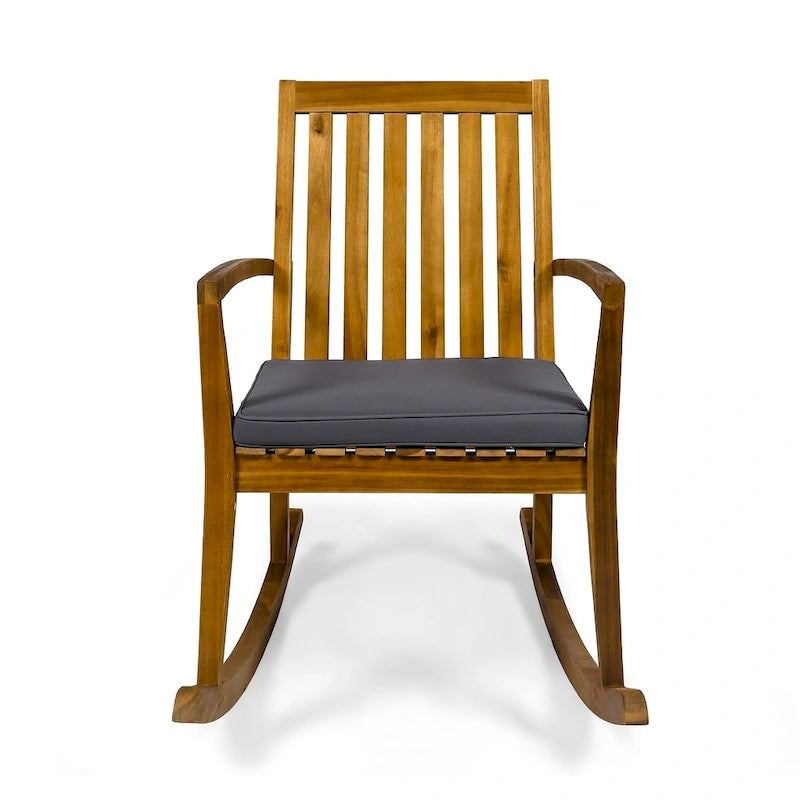 Chaise à bascule traditionnelle d'extérieur en bois d'acacia Montrose par Christopher Knight Home