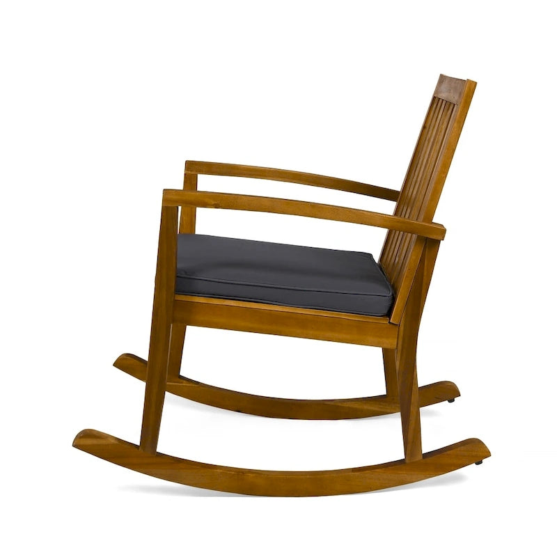 Chaise à bascule traditionnelle d'extérieur en bois d'acacia Montrose par Christopher Knight Home