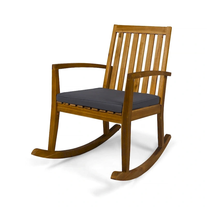 Chaise à bascule traditionnelle d'extérieur en bois d'acacia Montrose par Christopher Knight Home