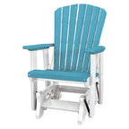 OS Home and Office Model Fan Back Glider Made in the USA- Aruba Blue on White Base