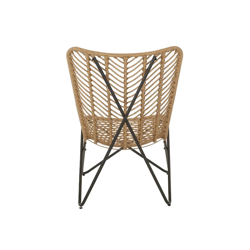 Galtin Sedie accentate da esterni in vimini e ferro (set da 2) di Christopher Knight Home