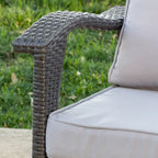 Set da salotto da esterno in vimini a 5 pezzi Honolulu con cuscini di Christopher Knight Home