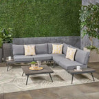 Norfolk Outdoor V-Shaped 5 Seater Sofa Set by Christopher Knight Home
