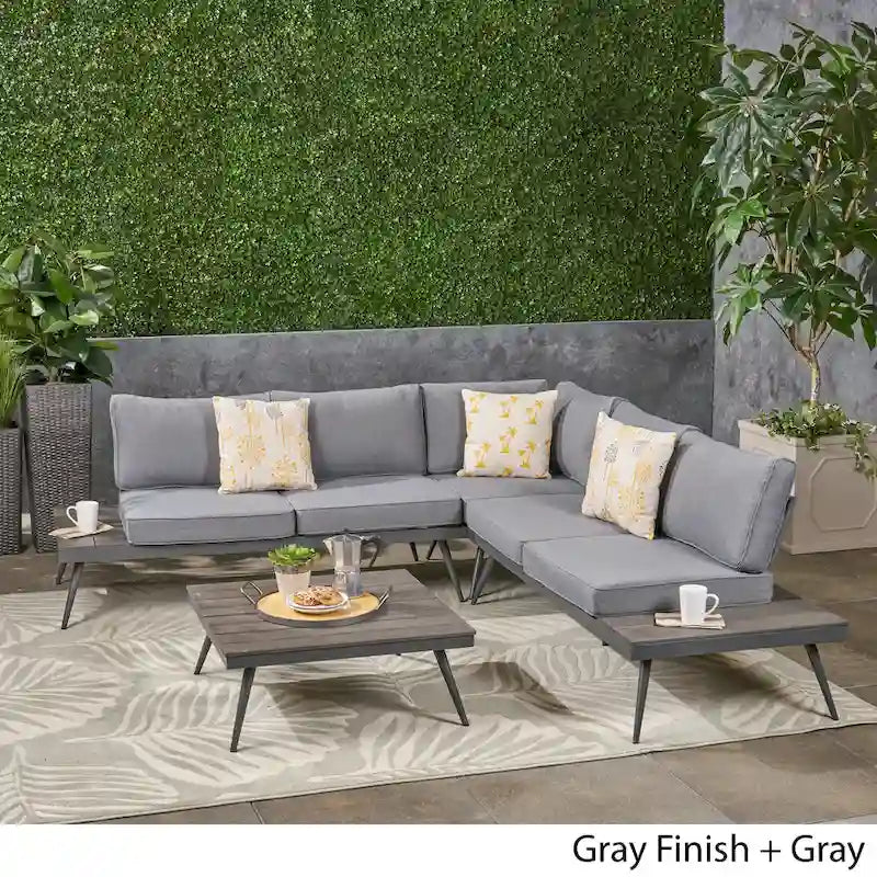 Set Divano a V a 5 Posti da Esterno Norfolk di Christopher Knight Home