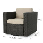 Poltrona girevole Puerta Outdoor in vimini di Christopher Knight Home