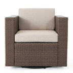 Poltrona girevole Puerta Outdoor in vimini di Christopher Knight Home