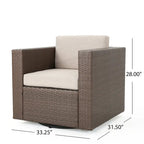 Poltrona girevole Puerta Outdoor in vimini di Christopher Knight Home