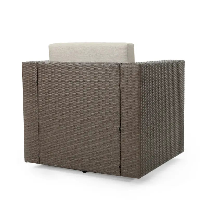 Poltrona girevole Puerta Outdoor in vimini di Christopher Knight Home