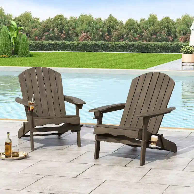 Chaises Adirondack pliantes Bellwood Outdoor en bois d'acacia (lot de 2) par Christopher Knight Home