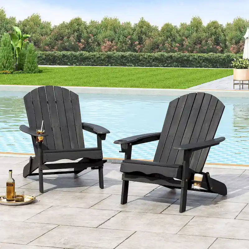 Chaises Adirondack pliantes Bellwood Outdoor en bois d'acacia (lot de 2) par Christopher Knight Home