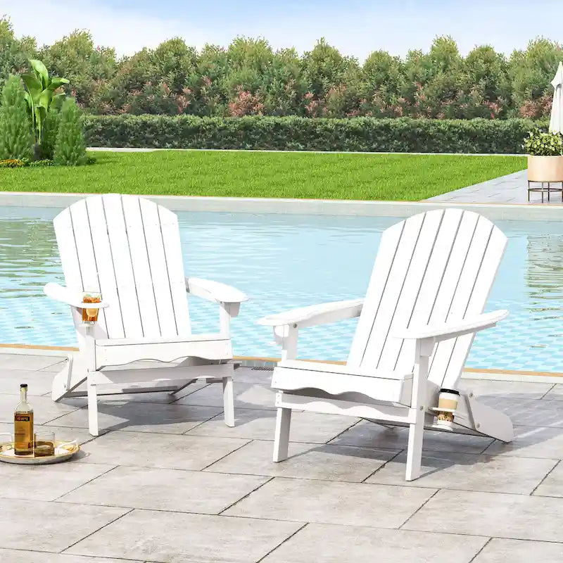 Chaises Adirondack pliantes Bellwood Outdoor en bois d'acacia (lot de 2) par Christopher Knight Home