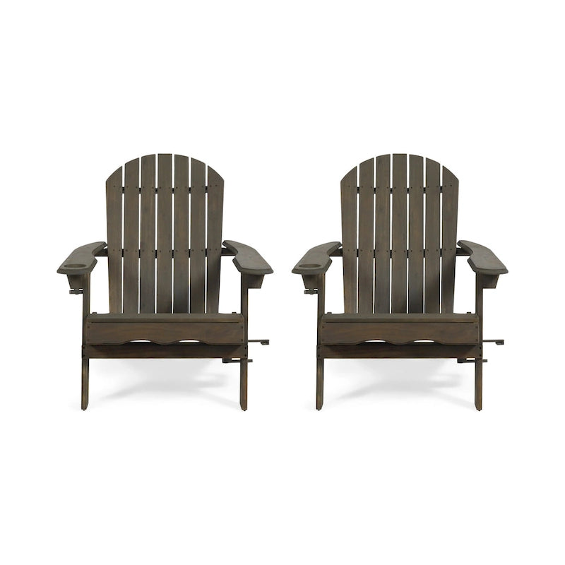 Chaises Adirondack pliantes Bellwood Outdoor en bois d'acacia (lot de 2) par Christopher Knight Home