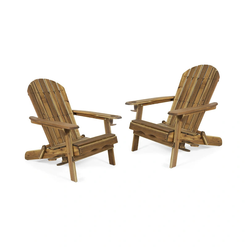 Chaises Adirondack pliantes Bellwood Outdoor en bois d'acacia (lot de 2) par Christopher Knight Home