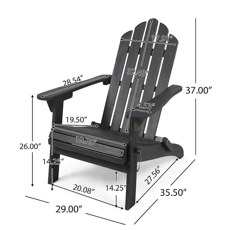 Chaise Adirondack pliante Hollywood en acacia par Christopher Knight Home