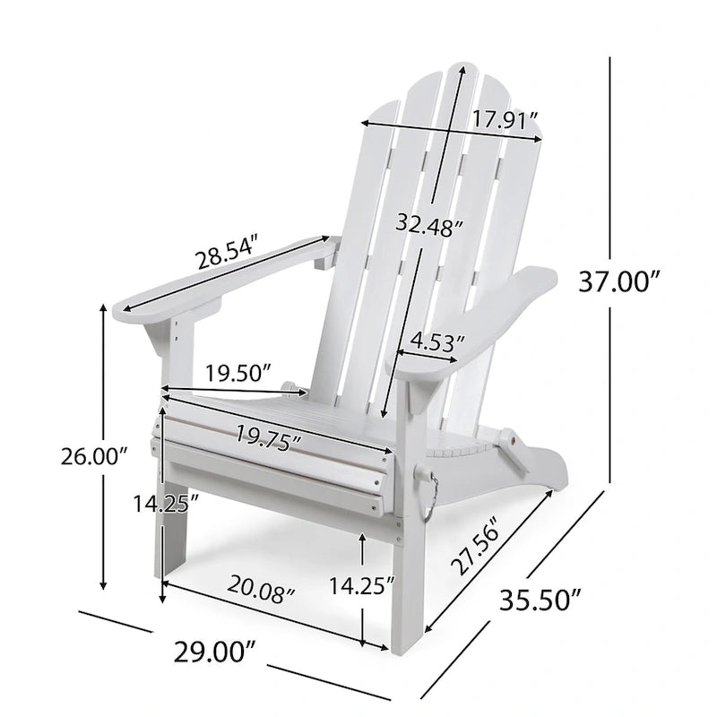 Chaise Adirondack pliante Hollywood en acacia par Christopher Knight Home