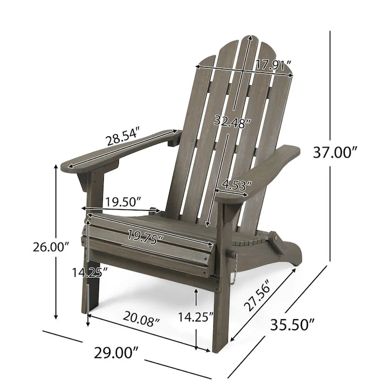 Chaise Adirondack pliante Hollywood en acacia par Christopher Knight Home