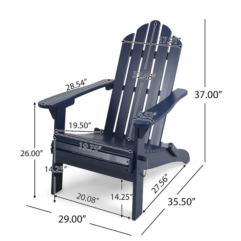 Chaise Adirondack pliante Hollywood en acacia par Christopher Knight Home