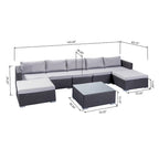 Set divano componibile da esterno a 5 posti in vimini Santa Rosa di Christopher Knight Home
