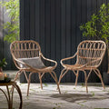 Chaises d'appoint d'extérieur en osier Harlem par Christopher Knight Home