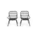 Chaises d'appoint d'extérieur en osier Harlem par Christopher Knight Home