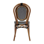 Emma & Oliver Sedia Colmar Stile Bistrò Thonet Impilabile da Interno/Esterno con Sedile in Rattan PE e Struttura in Metallo