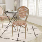 Emma & Oliver Sedia Colmar Stile Bistrò Thonet Impilabile da Interno/Esterno con Sedile in Rattan PE e Struttura in Metallo