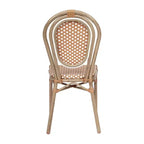 Emma & Oliver Sedia Colmar Stile Bistrò Thonet Impilabile da Interno/Esterno con Sedile in Rattan PE e Struttura in Metallo