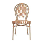 Emma & Oliver Sedia Colmar Stile Bistrò Thonet Impilabile da Interno/Esterno con Sedile in Rattan PE e Struttura in Metallo