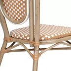 Emma & Oliver Sedia Colmar Stile Bistrò Thonet Impilabile da Interno/Esterno con Sedile in Rattan PE e Struttura in Metallo