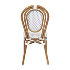 Emma & Oliver Sedia Colmar Stile Bistrò Thonet Impilabile da Interno/Esterno con Sedile in Rattan PE e Struttura in Metallo