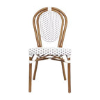 Emma & Oliver Sedia Colmar Stile Bistrò Thonet Impilabile da Interno/Esterno con Sedile in Rattan PE e Struttura in Metallo