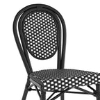 Emma & Oliver Sedia Colmar Stile Bistrò Thonet Impilabile da Interno/Esterno con Sedile in Rattan PE e Struttura in Metallo