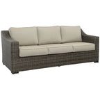 Jarrow Rattan Wicker Sofa, Brown/ Gray