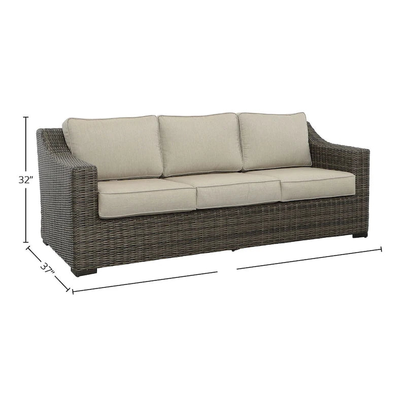 Divano in Rattan Jarrow, Marrone/Grigio