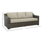 Divano in Rattan Jarrow, Marrone/Grigio
