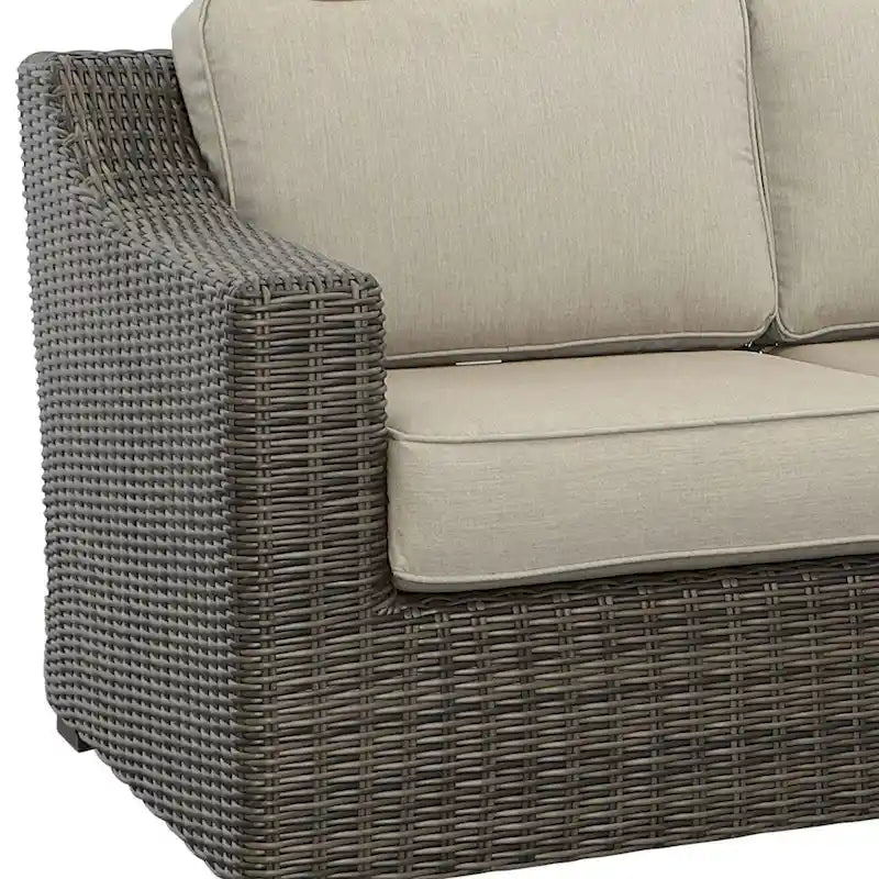 Divano in Rattan Jarrow, Marrone/Grigio