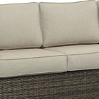 Divano in Rattan Jarrow, Marrone/Grigio